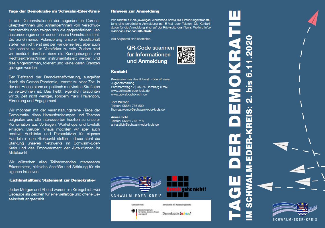 Flyer zu den "Tagen der Demokratie" im Schwalm-Eder-Kreis